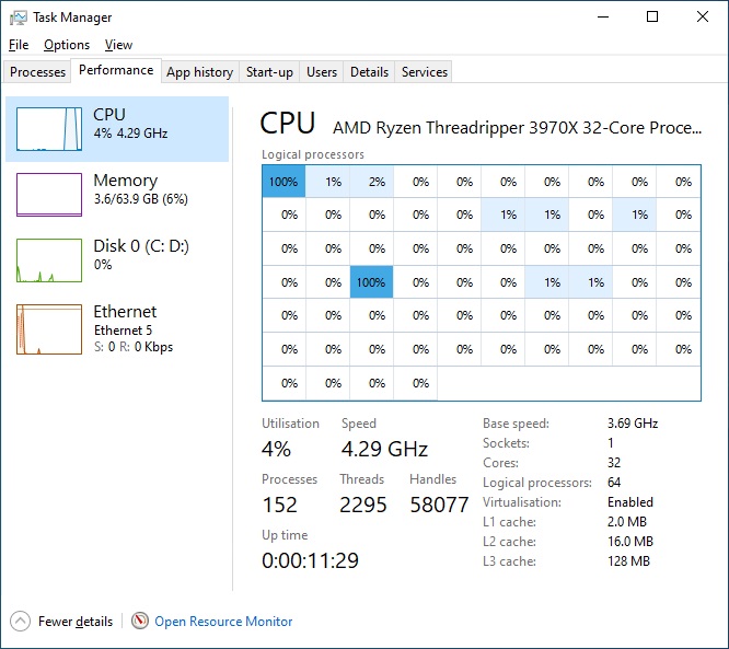 Cpu threadripper 3970x hot sale